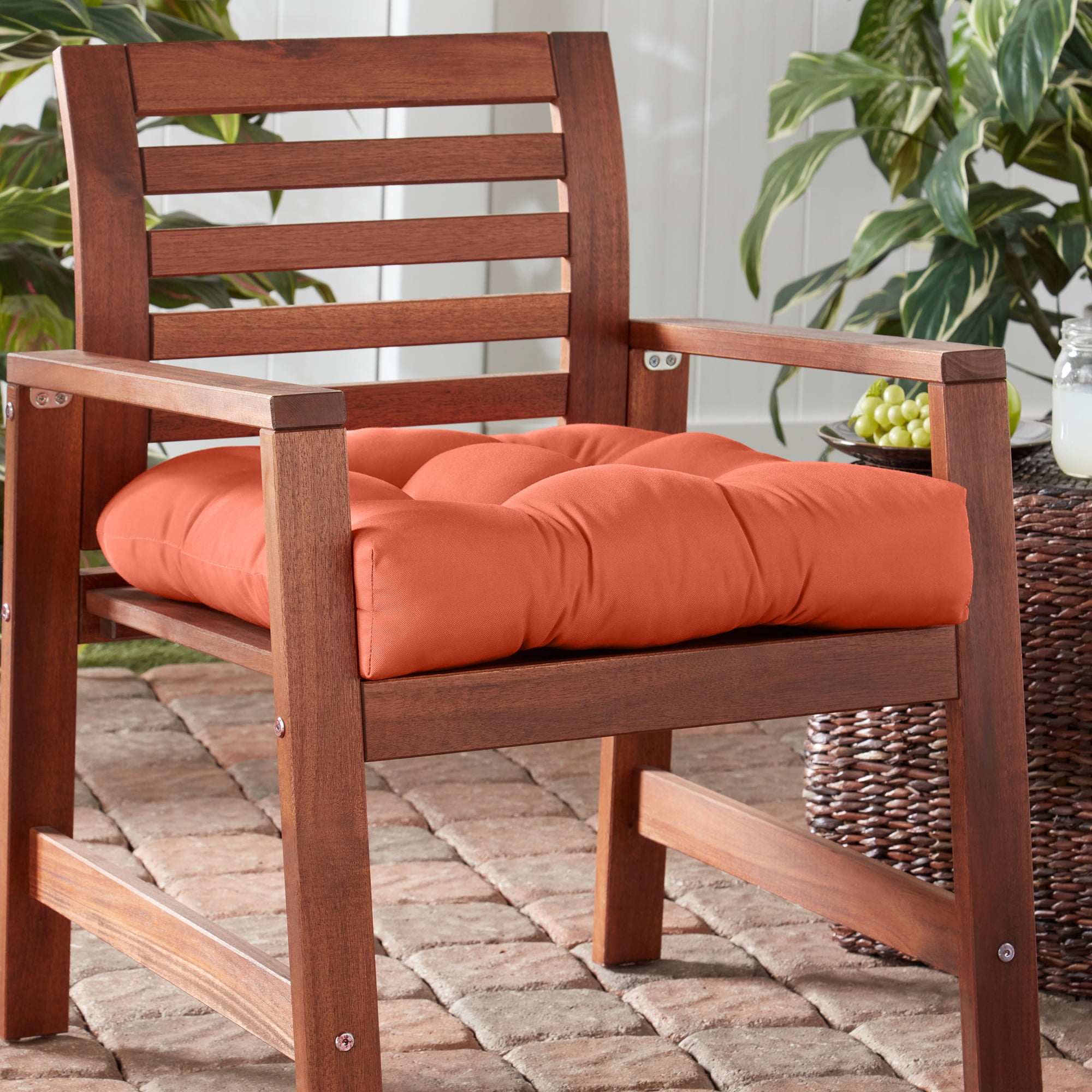 Greendale Home Fashions Tufted Outdoor 20'' x 20'' Seat Cushion, Rust
