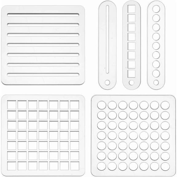 6 Styles Journaling Stencils Reusable Acrylic Template Mini Calendar Square Stencil Set for Dotted Journals Planner Accessories Scrapbooking Habit Tracker