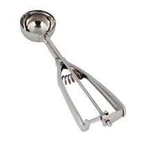 Excellante 1 oz stainless steel ambidextrous scoops, 1.88" diameter, comes in each