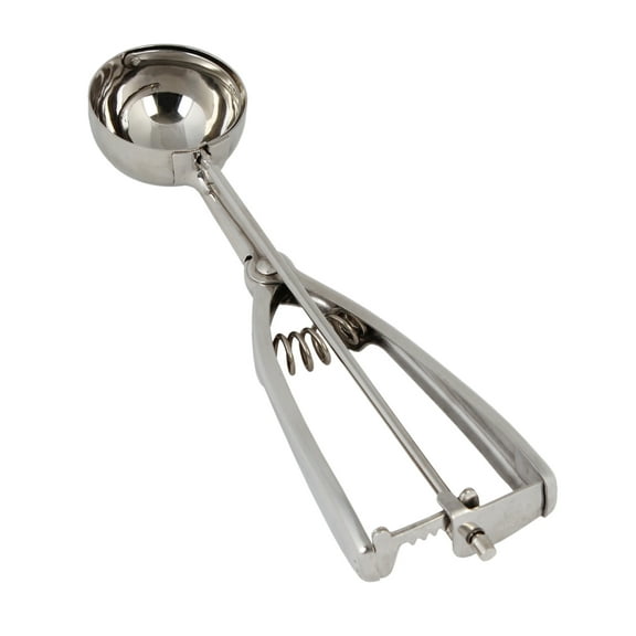 Excellante 1 oz stainless steel ambidextrous scoops, 1.88" diameter, comes in each