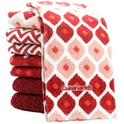 Cuisinart Kitchen Towels, 8 Pack Set, Red