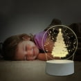 thumbnail image 3 of Acrylic Christmas Night Light - USB Plug LED Bedside Lamp with 3D Effect, Warm White Glow for Bedroom, Gifts (3W, Compact) B, 3 of 4