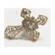 thumbnail image 4 of RV Bling Clip de ventilación de aire para coche con cruz de cristal y diamantes de imitación para aire acondicionado de coche, decoración interior del coche, accesorios brillantes para mujeres y niñas (dorado) oso de fresa Electrónica, 4 of 5