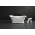 thumbnail image 2 of Aqua Eden VRTDS673026 67-Inch Solid Surface Oval Double Slipper Pedestal Tub with Drain (No Faucet Drillings) in Glossy White/Matte White, 2 of 10