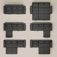 thumbnail image 4 of Noelse 3 in 1 Convertible Sofa Bed, Sectional Sleeper Sofa with Storage Armrest and 4-Level Adjustable Backrest, L-Shaped Couch for Living Room, Dark Grey, 4 of 10