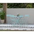 thumbnail image 3 of Carolina Classics  36" Folding Metal Bistro Table with Umbrella Hole in Teal, 3 of 4