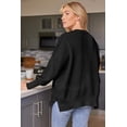 thumbnail image 2 of ORUYROP Women's Crewneck Batwing Long Sleeve Sweater 2023 Fall Oversized Ribbed Knit Side Slit Pullover Top, 2 of 7