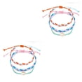 thumbnail image 4 of Minnieouse 3 Pieces Wax Cord Braided Bracelet Women Multi-colored Style Girls Hand Beach Rope Jewelry Crystal Shell Bohemian Bracelets Como se muestra 2Conjunto, 4 of 6