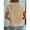 thumbnail image 3 of Womens Summer Tops Crewneck Short Sleeve T Shirts Casual Textured Work Shirt Loose Blouses  L, 3 of 5