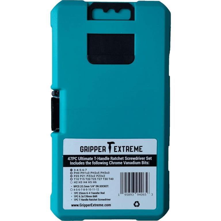 GRIPPER EXTREME, T-HANDLE RATCHET MULTI-BIT SCREWDRIVER SET - Walmart.com