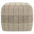 thumbnail image 6 of Simpli Home Elmer 18 inch Wide Contemporary Square Pouf in Natural and Grey Handwoven Jute and Cotton, 6 of 8
