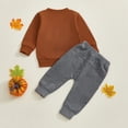 thumbnail image 5 of EnJoCho Toddler Baby Girl Fall Winter 2-Piece Set: Pumpkin Face Print Sweatshirt & Elastic Jogger Pants for Kids - Long Sleeve Outfit, 5 of 6