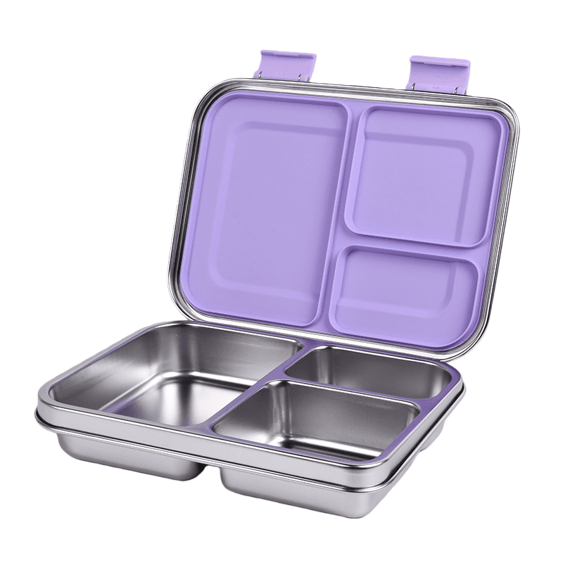 Greenwalnut Stainless Steel Leak Proof Lunch Box with Compartments – Bento Style Lunch Box ( Purple )