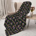 thumbnail image 3 of Gaeub Mardi Gras Fleur de Lis Print Flannel Throw Blanket, Home Fleece Throw Blanket for Couch or Bed,Decorative Blankets,Lightweight Fuzzy Flannel Blanket-, 3 of 5