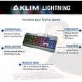 thumbnail image 4 of Restored KLIM Lightning Wireless Semi-Mechanical Gaming Keyboard for PC, PS4, PS5, Durable Keys, Metal Frame, Illuminated Rainbow Backlighting (Refurbished), 4 of 5