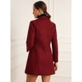 thumbnail image 3 of DARING DIVA Women's Single Breasted Button Down Outerwear Pea Coats Deep Red S, 3 of 6