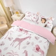 thumbnail image 2 of Castle Fairy Animal Lion Elephant Giraffe Duvet Cover Queen,Tropical Palm Tree Leaves Queen Bedding,Light Pink White,Pink Reversible,3-Piece,No Comforter,1 Duvet Cover and 2 Pillowcases, 2 of 6