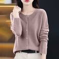 thumbnail image 2 of MXUIKV Crewneck Sweaters for Women Long Sleeve Fall Fashion Fitness Knitted Tunic Stretchy Loose Fitted Womens Blouses Solid Color, 2 of 5