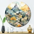 thumbnail image 3 of Designart "Yellow And Teal Nature s Nordic Beauty Vibrant North" Scandinavian Oversized Wall Clock, 3 of 5