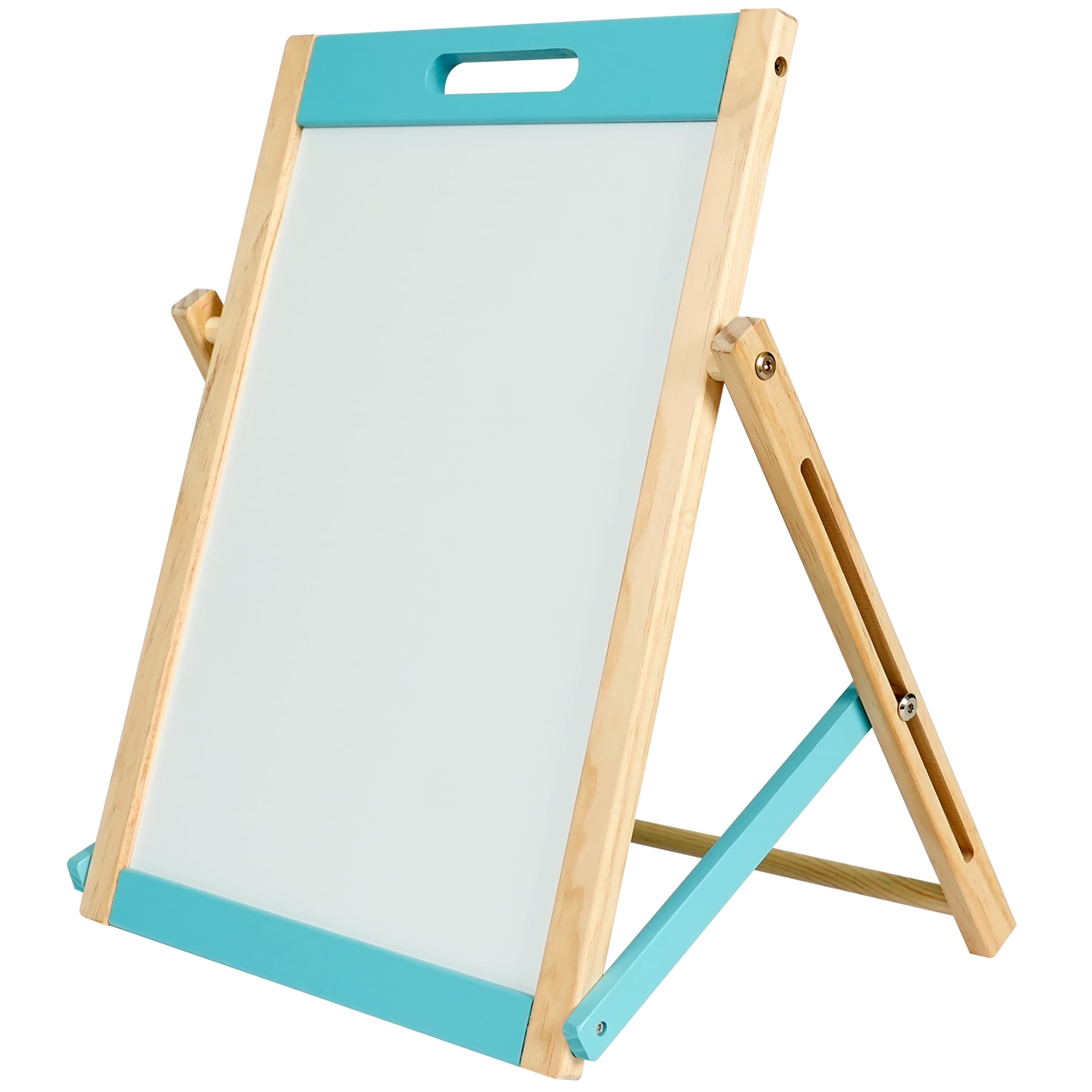 Easy Playhouse: Wooden Tabletop Art Easel - Double-Sided Magnetic Chalk & Whiteboard, Adjustable & Foldable Art Station, Learning Accessories, Kids 3+