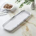 thumbnail image 3 of VeZee Disposable Plastic Whisk Collection White Oval Serving Tray Silver Accent 6.5" x 17.5" Pack of 48, 3 of 4