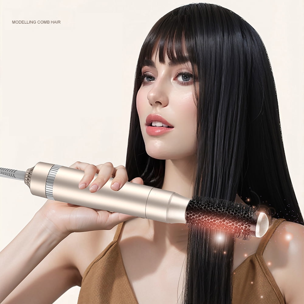 Blow Dryer Brush ABS CrazyDeer Negative Ion Detachable 1200W Gold Color Electric Hair Dryer Brush