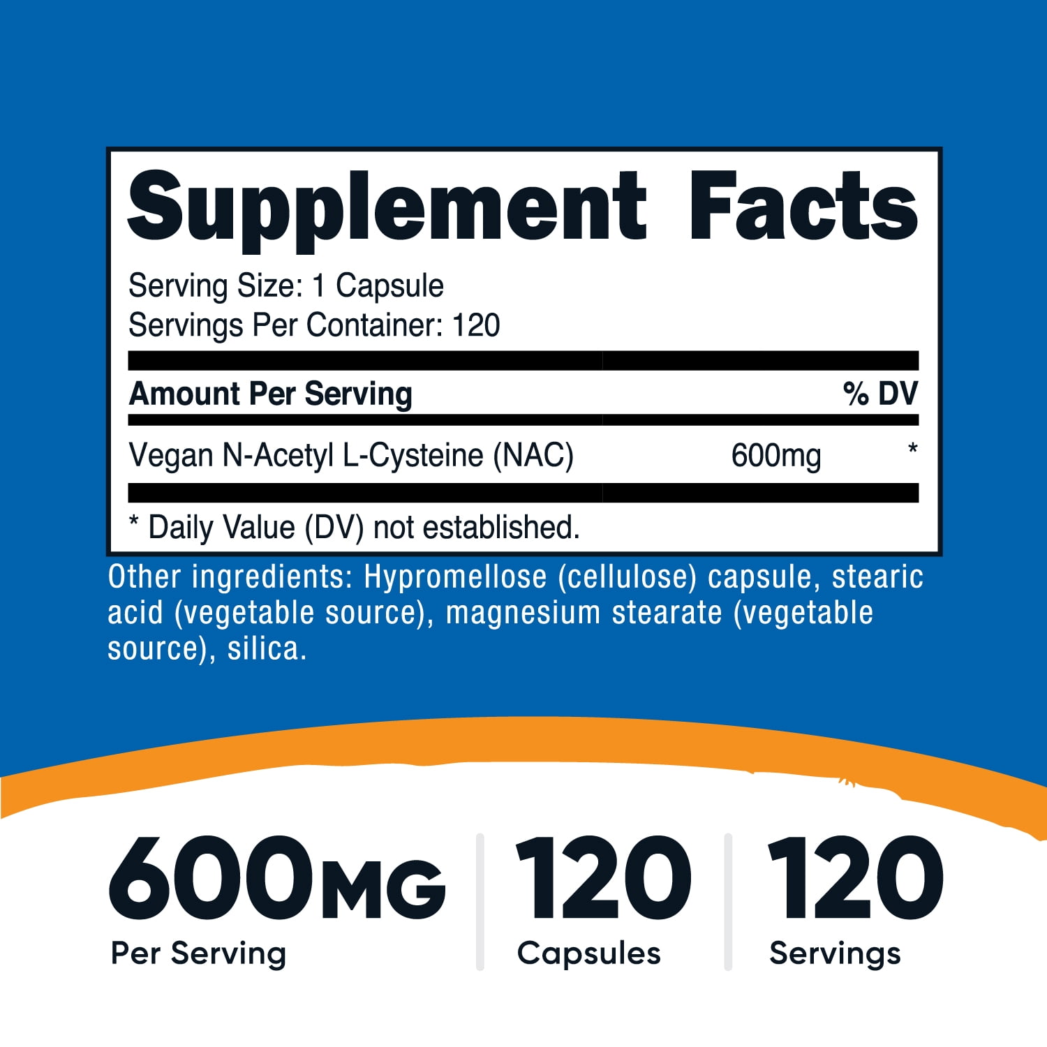 Nutricost N-Acetyl L-Cysteine (NAC) Supplement 600mg, 120 Capsules