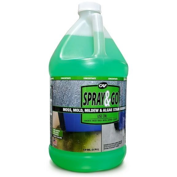 SPRAY&GO Moss, Mold, Mildew & Algae Stain Remover, 1 Gallon Concentrate Makes 6 Gallons
