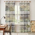 thumbnail image 5 of Kitchen Curtains 84 Inch Length 2 Panels, Farmhouse Grommets Window Treatment Curtain, Rustic Green Brown Wood Grain Mottled Thermal Curtains Drapes for Living Room/Bathroom, 5 of 9