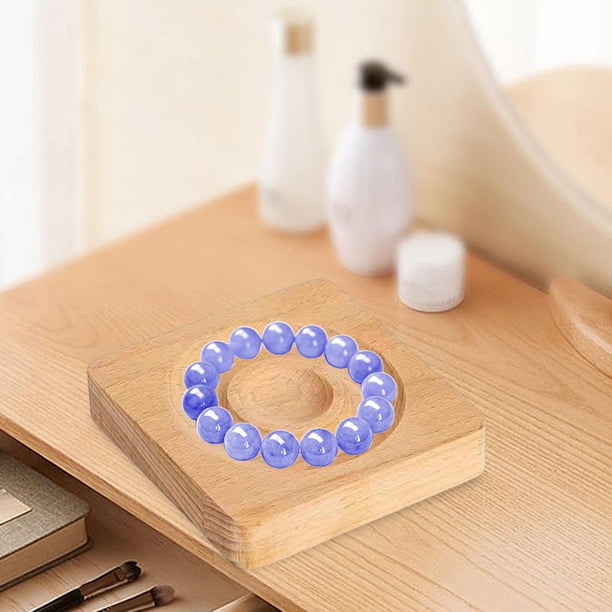 de madera Colgante Pulsera Brazalete Exhibición Bandeja Titular Organizador Soporte, Almacenamiento de joyas Regalo de cumpleaños, Dresser Retail Claro Cuadrado Hugo Bandeja para brazalete