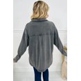 thumbnail image 3 of Women's Medium Grey Mineral Wash Shacket with Chest Pockets – Casual Daily Layering | XL, 3 of 8