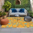 thumbnail image 2 of Fall Flowers Outdoor Rug for Patio/Deck/Porch, Non-Slip Large Area Rug 5 x 8 Ft, Orange Farmhouse Flowers Leaves Ethnic Indoor Outdoor Rugs Washable Area Rugs, Reversible Camping Rug Carpet Runner, 2 of 8