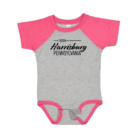 

Inktastic From Harrisburg Pennsylvania in Black Distressed Text Gift Baby Boy or Baby Girl Bodysuit