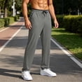 thumbnail image 2 of cfhntfmh Workout Pants for Men Straight Leg Loose Fit Running Pants with Pockets Lightweight Drawstring Pants (Gray,3X-Large), 2 of 6