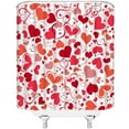 thumbnail image 3 of Valentines Day Shower Curtain Red Pink Heart Sweet Lover Couple Romantic Fabric Bathroom Decor Curtains with Hooks,Red Pink White, 3 of 6