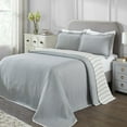 thumbnail image 4 of BNM Reversible Cotton Matelasse Bedspread Set, California King, Blue, 4 of 11