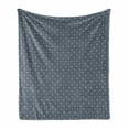 thumbnail image 1 of Japanese Soft Flannel Fleece Throw Blanket, Checked Like Diagonal Pattern with Spring Flowers Repetitive, Cozy Plush for Indoor and Outdoor Use, 60" x 80", Charcoal Grey Dark Blue, by Ambesonne, 1 of 6