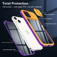 thumbnail image 4 of For Apple iPhone 14 Plus 6.7 inch Transparent Crystal Build-in Screen Slide Lens Shockproof Protective Hybrid Case Cover Yellow, 4 of 5
