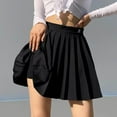 thumbnail image 3 of Elainilye Fashion Pleated Skirt Fancy High-Waist Slim Elastic Casual Pleated Frilly Skirt,Black, 3 of 7