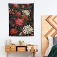 thumbnail image 2 of COMIO Floral Tapestry, Vintage Floral Art Tapestry Red Flower Plants Wall Tapestry, Boho Floral Leaves Tapestry Wall Hanging For Dorm Bedroom Living Room Home Decor 30x40 Inch, 2 of 7