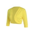 thumbnail image 3 of Sunisery Women Open Front Cardigan Short Sleeve Shrug Cotton Bolero Cropped Sweaters, 3 of 6