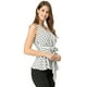 thumbnail image 4 of Top peplum envolvente con dobladillo asimétrico en la cintura con cuello en V sin mangas para mujerBlanco XS, 4 of 6