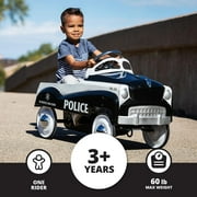 Kid Trax Toddler Classic Pedal Car, Kids 3-5 Years Old, Max Weight 60 lbs, Durable Steel, Police Car