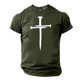 thumbnail image 2 of Camisa Casual de Cuello de la Tripulación de la Impresión de Pascua de Manga Corta de Verano Top Ligero de Poliéster para los Hombres, Camiseta de Manga Corta para el Uso Diario de Primavera Verano, 2 of 9