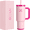 Rose Mix, variant on GEDUX 1200ml Tumbler with Handle, 2-in-1 Leak Proof Lid (Straw/Flip), Insulated Water Bottle, Stainless Steel Tumbler with Non-Slip Silicone, Wide Mouth Travel Mug Cupholder Friendly