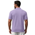 thumbnail image 4 of Men's Classic Short Sleeve Polo Shirt Solid Color Knit Collar Regular Fit Casual Business Top Breathable Comfortable Summer Wear Pullover Performance Shirts Tees, 4 of 5
