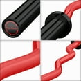 thumbnail image 5 of JoanKaren 47" Olympic EZ Curl Barbell Bar with 2 Collars,500lbs Capacity,Suitable for 2" Weight Plates,for Home Gym & Strength Training,Red & Black, 5 of 9