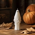 thumbnail image 7 of Halloween Decor Ghost Candles, Cute Taper Candle Spooky Tabletop Novelty Party Favor Basket Stuffer, Gothic Decoration Indoor Gift for Mantel Halloween Table Centerpiece, 7 of 7