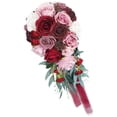 thumbnail image 1 of facefd Bouquets de Mariage Élégants pour Mariée en Forme de Cascade Décor Fait Main Rouge, 1 of 5