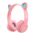 thumbnail image 1 of Bearachild Auriculares Auriculares inalámbricos con orejas de dibujos animados Auriculares para juegos de computadora Auriculares con sonido estéreo Cables de audio/vídeo rosado, 1 of 6